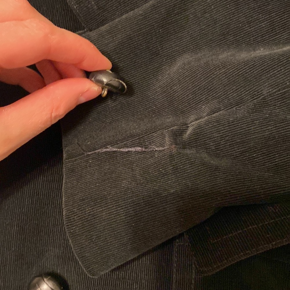 Yves Saint Laurent vintage- black corduroy mens jacket with leather knot buttons - Picture 5 of 11